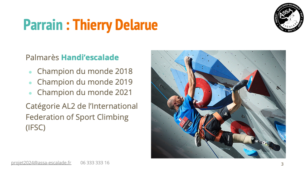 Thierry Delarue, triple champion du monde et parrain du projet